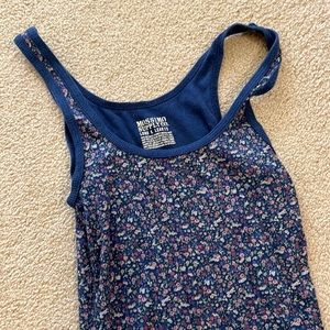Mossimo Floral Ribbed Fitted Tank